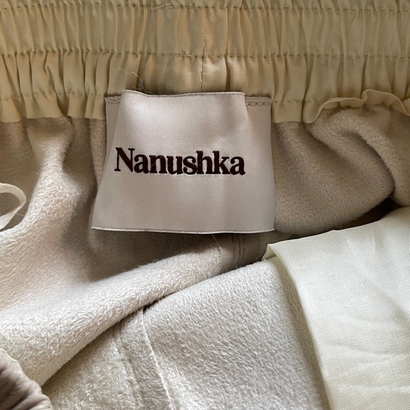 Nanushka Odessa wide leg pants vegan leather in cream white in small - Picture 5 of 6